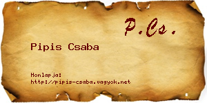 Pipis Csaba névjegykártya